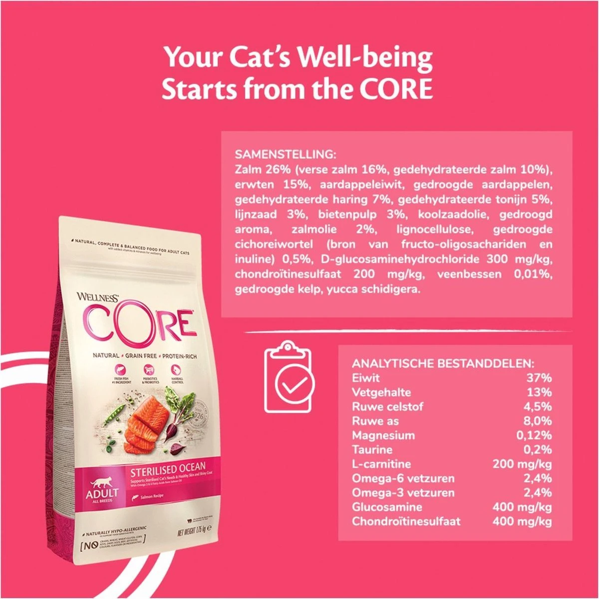 Wellness Core Grain Free Cat Sterilised - Zalm - Kattenvoer - 1.75 Kg 7 Wellness Core Grain Free Cat Sterilised - Zalm - Kattenvoer - 1.75 Kg - Image 7
