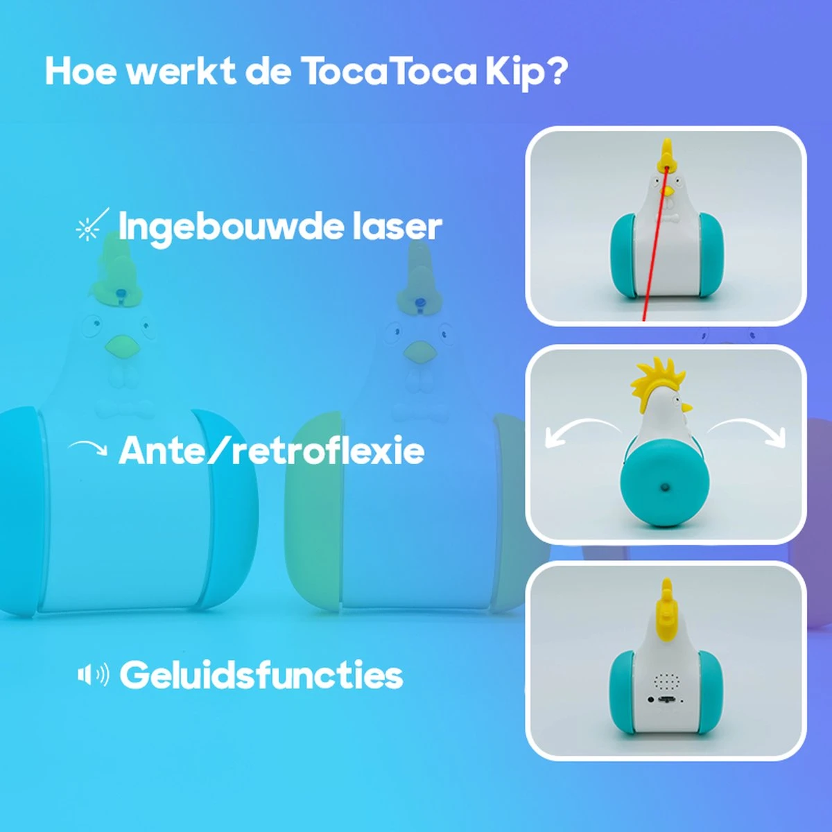 TocaToca Kip- Interactieve Zelf Bewegende Speeltje- Kattenspeeltjes- Intelligentie- Kattenspeelgoed- Kip Voor Katten- Laser- USB- Speelgoed- Geluid- Oranje 2 TocaToca Kip- Interactieve Zelf Bewegende Speeltje- Kattenspeeltjes- Intelligentie- Kattenspeelgoed- Kip Voor Katten- Laser- USB- Speelgoed- Geluid- Oranje - Afbeelding 2