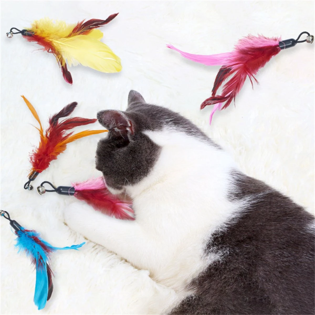 Merkloos Kattenhengel Met 10 Opzetstukjes - Kat Speelhengel Met Veren - Speelgoed Hengel Voor Katten – Kittenspeeltjes Met Veer – Kattenspeelgoed – Katten Speeltjes 6 Merkloos Kattenhengel Met 10 Opzetstukjes - Kat Speelhengel Met Veren - Speelgoed Hengel Voor Katten – Kittenspeeltjes Met Veer – Kattenspeelgoed – Katten Speeltjes - Image 6