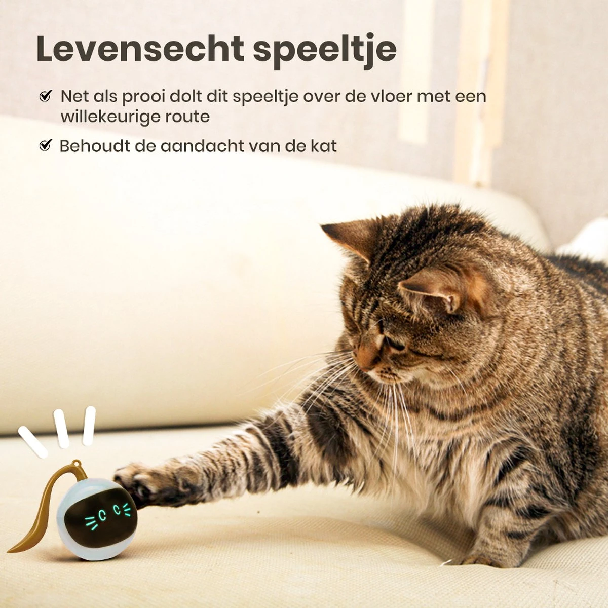 Otiume Interactieve Speelbal - Slimme Interactieve Jaag Speeltje Voor Katten - Kattenspeeltjes - Intelligente Jaagbal - AI -USB Oplaadbaar - LED - Blauw 4 Otiume Interactieve Speelbal - Slimme Interactieve Jaag Speeltje Voor Katten - Kattenspeeltjes - Intelligente Jaagbal - AI -USB Oplaadbaar - LED - Blauw - Afbeelding 4