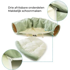 AYOO® Kattentunnel - Kattenmand - Kattenbed - Kattenkussen - Kattenhuis - Speeltunnel Kat - Kattentunnel Met Kattenmand - Poezenmand - Konijnentunnel - Groen -Merkloos Verkoop 1200x1200 582