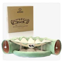 AYOO® Kattentunnel - Kattenmand - Kattenbed - Kattenkussen - Kattenhuis - Speeltunnel Kat - Kattentunnel Met Kattenmand - Poezenmand - Konijnentunnel - Groen -Merkloos Verkoop 1200x1200 583
