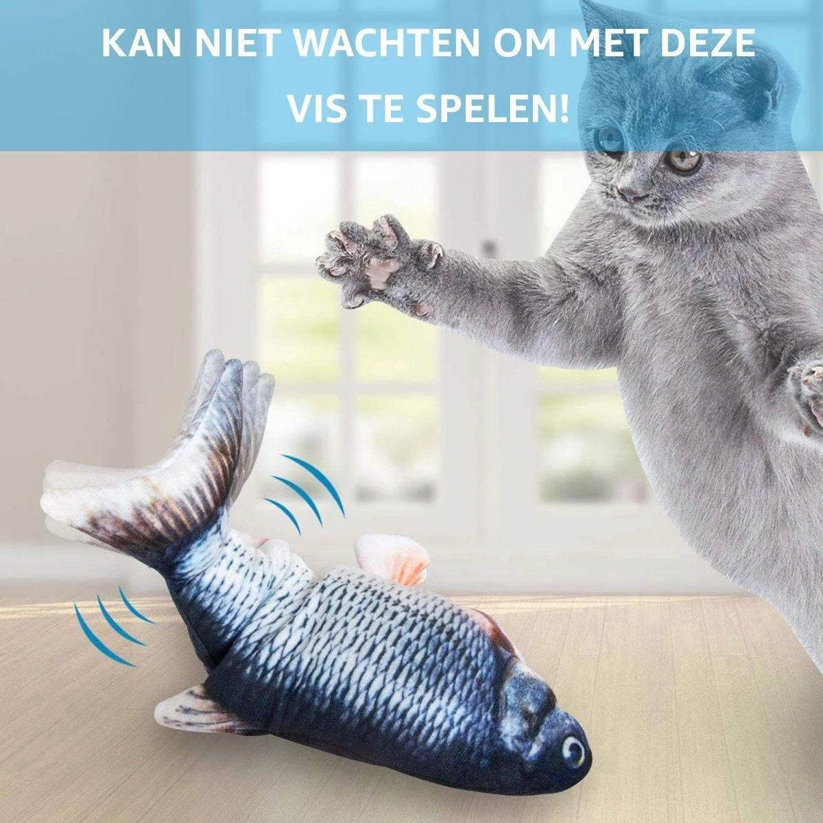 TwinQ Dansende Vis - Bewegende Vis Met Kattenkruid - Kattenspeeltjes - USB Oplaadbaar - Speelgoed Voor Katten - Incl. Kattenlampje 7 TwinQ Dansende Vis - Bewegende Vis Met Kattenkruid - Kattenspeeltjes - USB Oplaadbaar - Speelgoed Voor Katten - Incl. Kattenlampje - Image 7