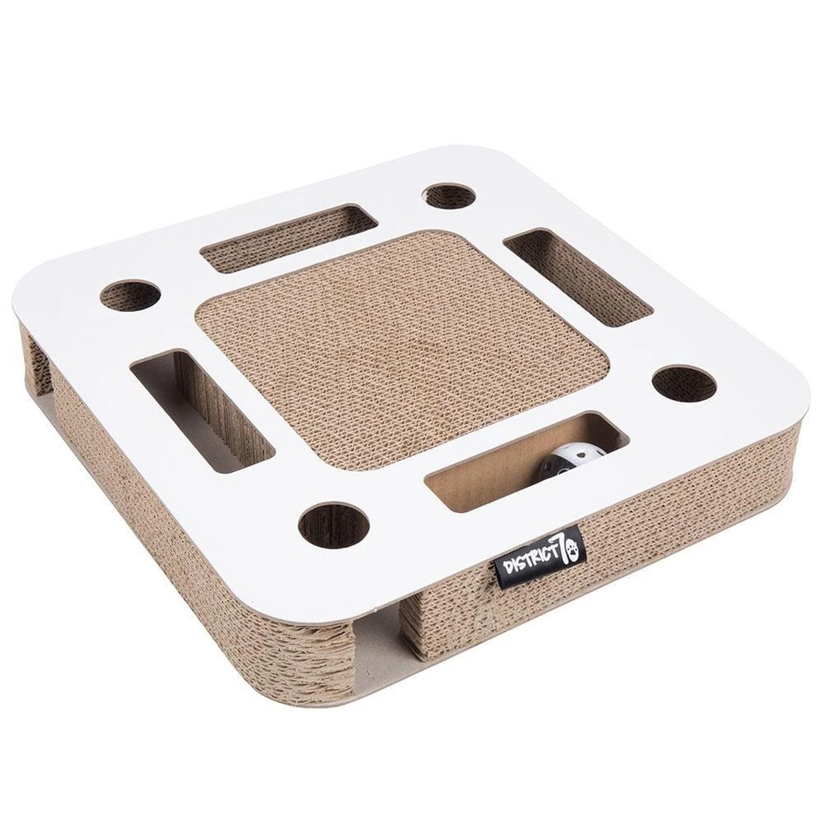 Interactief Krabspeelgoed Van Karton Met Balletje En Belletje - District 70 SPY - Zwart Of Wit 35x35x6cm - Zwart 10 Interactief Krabspeelgoed Van Karton Met Balletje En Belletje - District 70 SPY - Zwart Of Wit 35x35x6cm - Zwart - Image 10