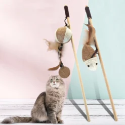 Katten Speeltjes Katten Speelgoed Kattenspeeltjes Katten Hengel Bal – Wit Bruin -Merkloos Verkoop 1200x1200 631