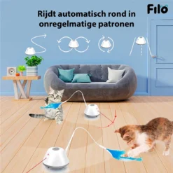 Filo Elektrisch Rijdend Kattenspeelgoed Met Laser - Rijdend Kattenspeeltje - Automatisch Interactief Speelgoed Katten - Kattencadeaus - Elektronisch Speelgoed Kittens - Kat - Kitten - Laserspeelgoed - Kado -Merkloos Verkoop 1200x1200 655