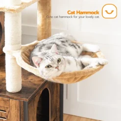 Signature Home Lola Krabpaal Met Kattenbak - Kattenbak Hangmat Mand Katten Huis - Kattenhuis Met Deur En Slot - Krabpalen Katten Huis - Kattenbakmeubel Verborgen - Alles-in-één Kattenspeelgoed Met Kattenhuis - Bruin - 70cm X 132cm X 48cm -Merkloos Verkoop 1200x1200 693