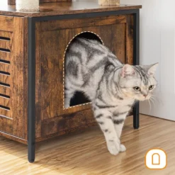 Signature Home Lola Krabpaal Met Kattenbak - Kattenbak Hangmat Mand Katten Huis - Kattenhuis Met Deur En Slot - Krabpalen Katten Huis - Kattenbakmeubel Verborgen - Alles-in-één Kattenspeelgoed Met Kattenhuis - Bruin - 70cm X 132cm X 48cm -Merkloos Verkoop 1200x1200 694