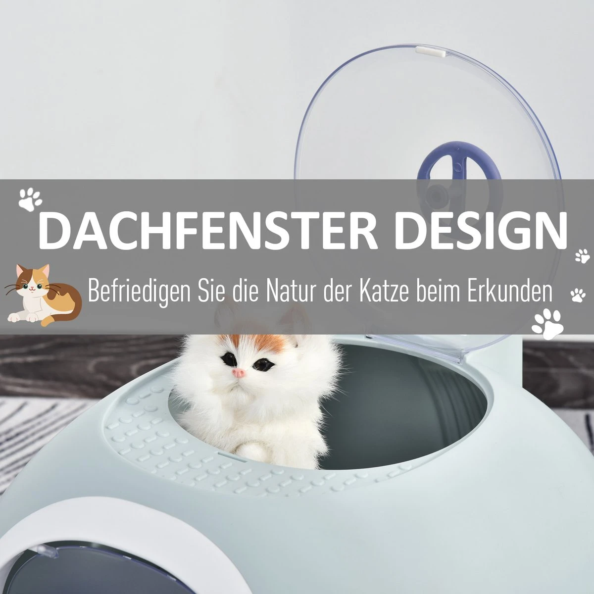 PawHut Kattentoilet Kattenbak Dakraam Bodembak Schep Draagbaar PP ABS D31-012 9 PawHut Kattentoilet Kattenbak Dakraam Bodembak Schep Draagbaar PP ABS D31-012 - Image 9
