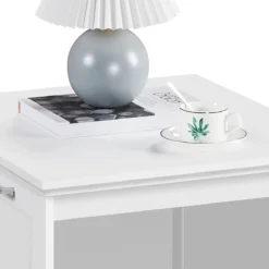 MEUBELEXPERT - Kattenhuis Kattenmand Wit Gesloten Kattentoilet Met Ingang En Handdoekhouder Kattenbak Kast Voor Katten Honden Huisdier 48,5 X 51 X 51,5 Cm Hout -Merkloos Verkoop 1200x1200 814