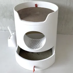 A Sunny Day Kattenbak Met Lade, Bedje En Krabplank - Inclusief Schepje - Design Kattenbak - Wit - Dichte Kattenbak - Kattenbak Gesloten -Merkloos Verkoop 1200x1200 833