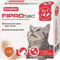 Beaphar Fiprotec Kat - Vlooienbestrijding - >1 Kg - 4 Pipetten -Merkloos Verkoop 1200x1200 889
