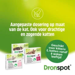 Dronspot Spot On Ontwormingsmiddel Voor Middelgrote Katten (2,5 Kg - 5 Kg) 2 Pipetten -Merkloos Verkoop 1200x1200 928