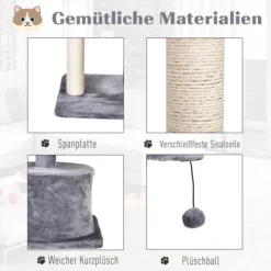 PawHut Kattenboom 3 Verdiepingen Krabpaal Kattengrot Met Sisal Palen Krabplank Pluche D30-258 -Merkloos Verkoop 1200x1200 934