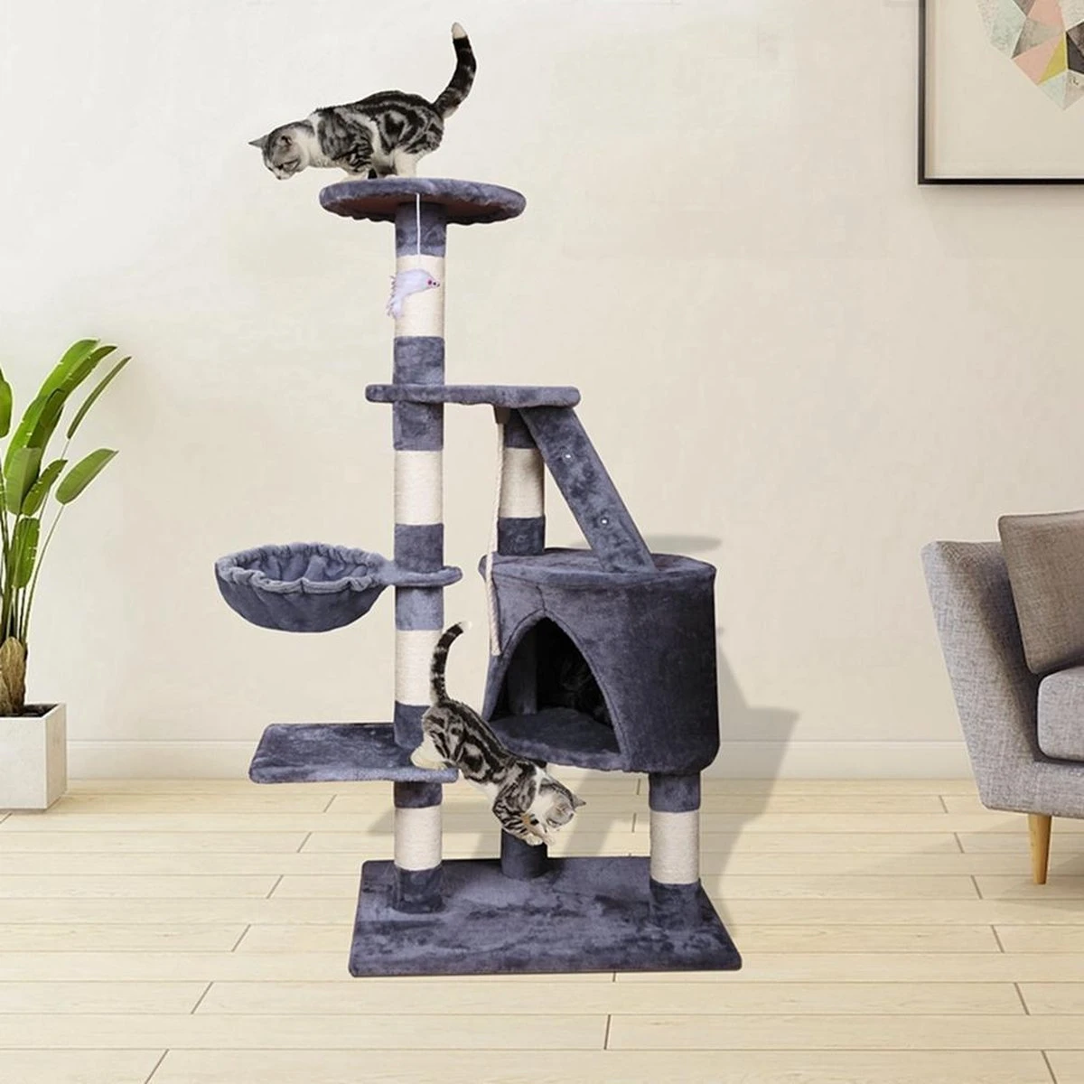 Merkloos MC Star Krabpaal Voor Grote Katten Cat Tree - 55 X 40 X 120 Cm - Grijs 1 Merkloos MC Star Krabpaal Voor Grote Katten Cat Tree - 55 X 40 X 120 Cm - Grijs