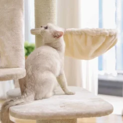 Songmics PCT01M Krabpaal Met XXL-uitkijkplatform, Liggend Hol, Grote Knuffelgrot, Verstelbare Elementen, Extra Dikke Stammen Volledig Gewikkeld In Sisal, Stabiel, Beige -Merkloos Verkoop 1200x1200 998