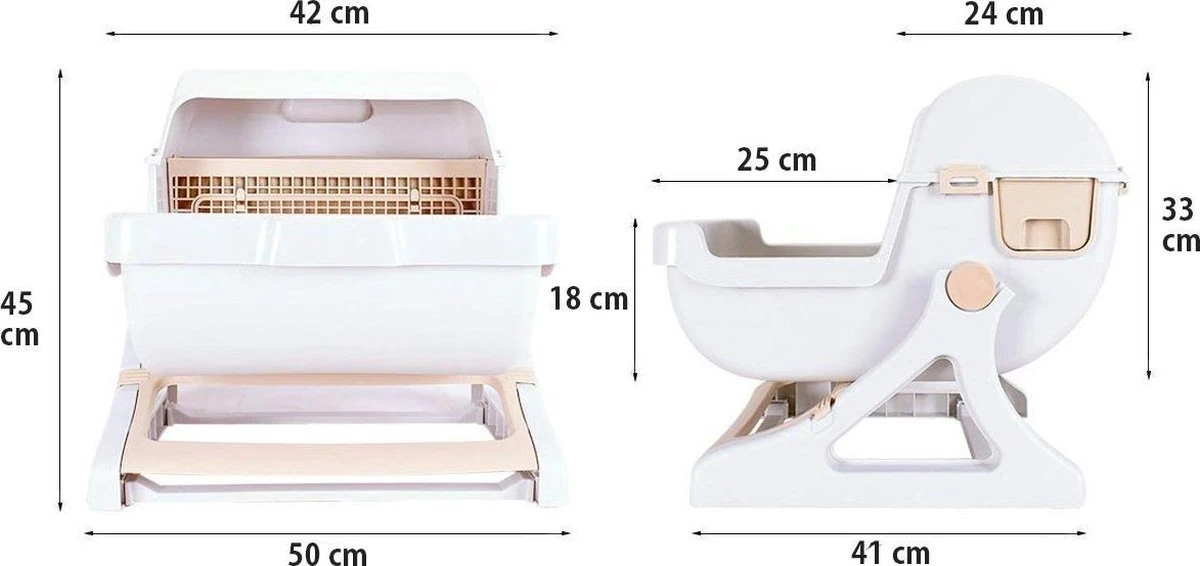 Eyzo Zelfreinigende Kattenbak Roze - 50x50x46 Cm - Toilet Voor Katten 3 Eyzo Zelfreinigende Kattenbak Roze - 50x50x46 Cm - Toilet Voor Katten - Image 3