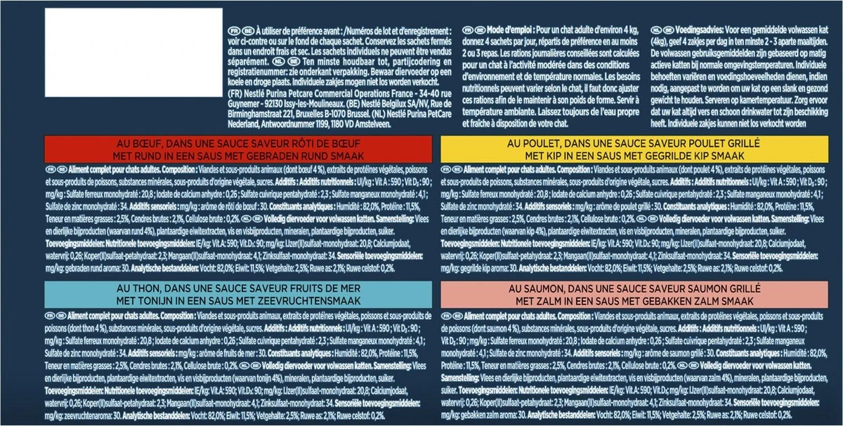 Gourmet Perle Sauce Delight - Kattenvoer Natvoer - Rund, Kip, Tonijn & Zalm - 48 X 85 Gr 10 Gourmet Perle Sauce Delight - Kattenvoer Natvoer - Rund, Kip, Tonijn & Zalm - 48 X 85 Gr - Image 10
