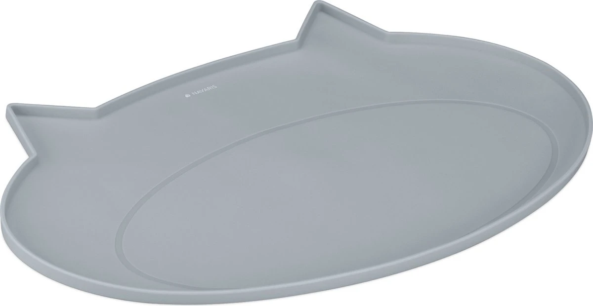 Navaris Siliconen Voederbakmat Voor Katten - Waterdichte Anti-slip Mat Voor Voerbak En Waterbak - 50x32 Cm - In Grijs Kattendesign 4 Navaris Siliconen Voederbakmat Voor Katten - Waterdichte Anti-slip Mat Voor Voerbak En Waterbak - 50x32 Cm - In Grijs Kattendesign - Image 4