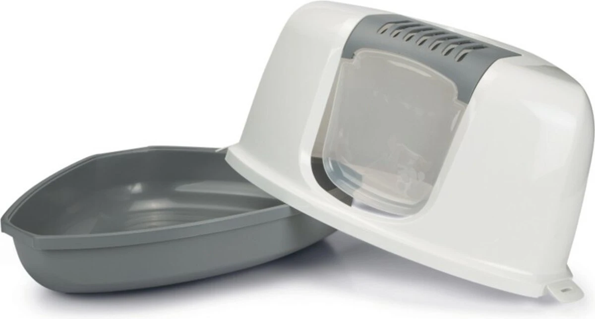 Savic Hoek Kattenbak Nestor Grijs / Wit - 58.5X45.5X40 CM 3 Savic Hoek Kattenbak Nestor Grijs / Wit - 58.5X45.5X40 CM - Image 3