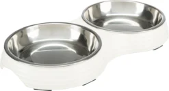 Merkloos Trixie Voerbak Kat Dubbel Melamine / Rvs Wit 2x200 Ml 27x14x3 Cm -Merkloos Verkoop 1200x652