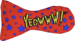 Yeowww! Stinkies Sardientje - Rood Met Sterren - 7.5 Cm - Catnip Kattenkruid ( Kattenspeeltjes )