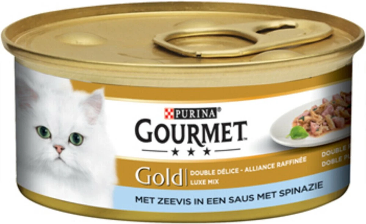 Gourmet Gold Luxe Mix - Kattenvoer Natvoer - Zeevis & Spinazie - 24 X 85 Gr 6 Gourmet Gold Luxe Mix - Kattenvoer Natvoer - Zeevis & Spinazie - 24 X 85 Gr - Image 6