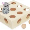 Pfotenolymp® Interactief Kattenspeelgoed / Speeldoos Met Speelballen & Speelmuis - Houten Speelgoed Voor Katten - Mollenspel / Vangspel / Jachtspel