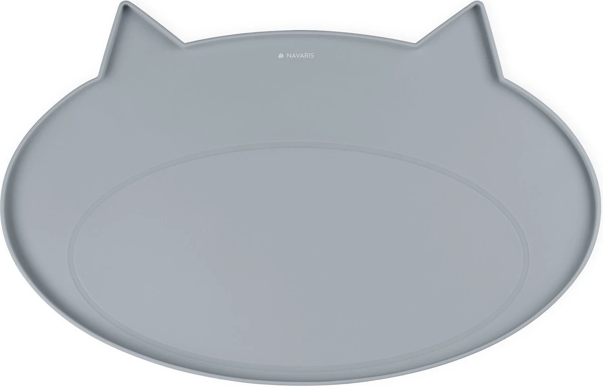 Navaris Siliconen Voederbakmat Voor Katten - Waterdichte Anti-slip Mat Voor Voerbak En Waterbak - 50x32 Cm - In Grijs Kattendesign 1 Navaris Siliconen Voederbakmat Voor Katten - Waterdichte Anti-slip Mat Voor Voerbak En Waterbak - 50x32 Cm - In Grijs Kattendesign
