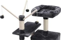 XXL Luxe Katten Krappaal Met Hangmat & Katten Huisjes - Activity Center - Grote Krappaal Klimpaal Met Speelset - Krabmeubel 154 CM Hoog - Grijs -Merkloos Verkoop 1200x796 2