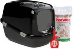 PeeWee Kattenbak XXL EcoDome Startpakket - Zwart - 66,5 X 48,5 X 46,5 Cm -Merkloos Verkoop 1200x797 1