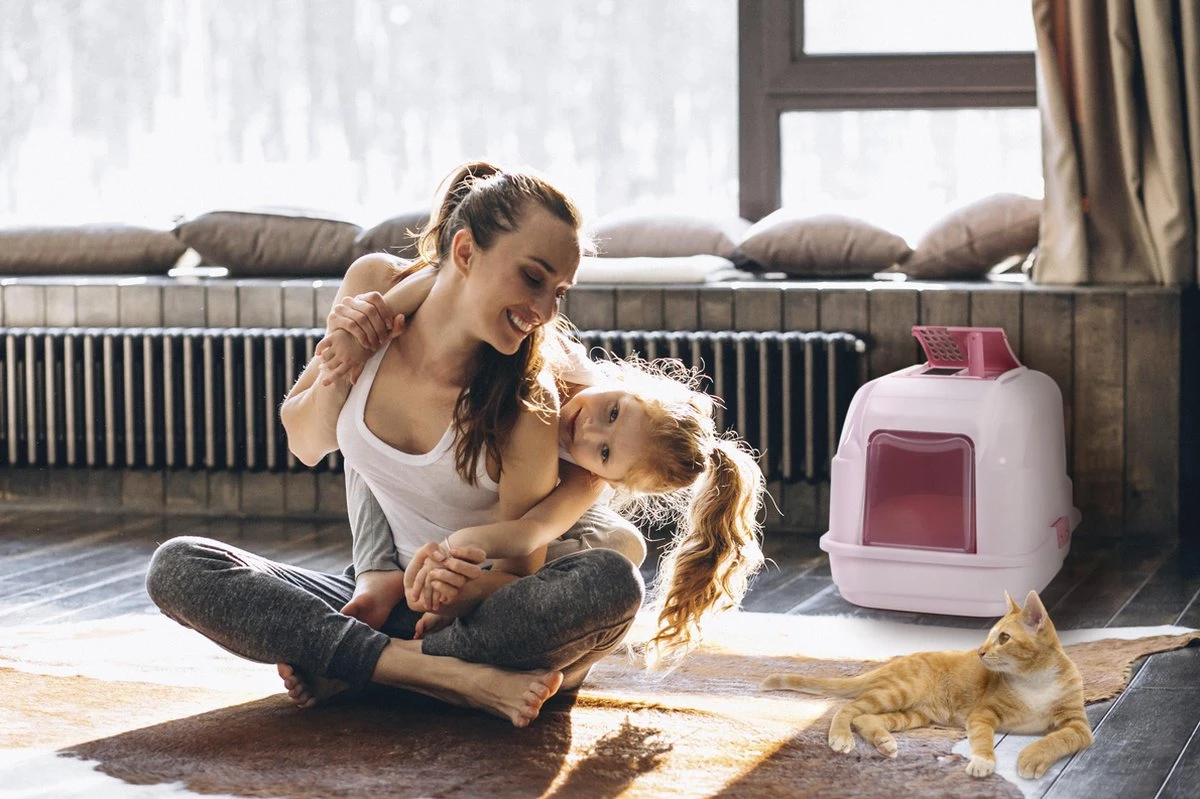 Imac Easy Cat - Roze - Kattenbak - 40,5 X 50 X 41 Cm 2 Imac Easy Cat - Roze - Kattenbak - 40,5 X 50 X 41 Cm - Afbeelding 2