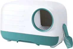 Merkloos PETLUX® XL Kattenbak Retro Design Met Lade, Schep En Opbergruimte - Grote Kattenbak - Kaki -Merkloos Verkoop 1200x811 2