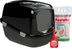 PeeWee Kattenbak XXL EcoDome Startpakket - Zwart - 66,5 X 48,5 X 46,5 Cm -Merkloos Verkoop 1200x820 2