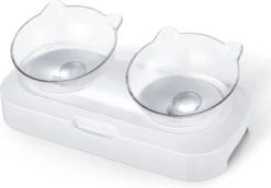 Behave Dubbele Voerbak - Drinkbak - Katten - Verstelbaar - Wit -Merkloos Verkoop 1200x838