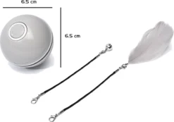 Catchit!® Interactieve Zelfrollende Bal Katten - Kattenspeeltjes - Inclusief USB Kabel En Staartjes - Kattenspeelgoed - Smart - Grijs -Merkloos Verkoop 1200x839