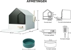 Kattenbak Villa Met Dubbele Voerbak En Kattenbakmat – Kat - Drinkbak – Modern En Stijlvol - Design - Groen 19 Kattenbak Villa Met Dubbele Voerbak En Kattenbakmat – Kat - Drinkbak – Modern En Stijlvol - Design - Groen -Merkloos Verkoop 1200x855 2
