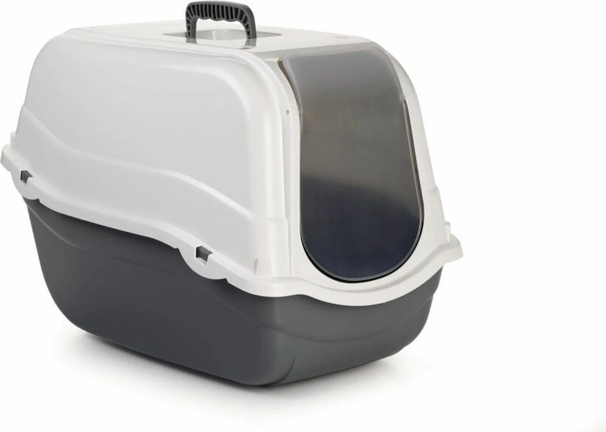 Beeztees Romeo - Kattenbak - Grijs/Wit - 57x39x41 Cm 1 Beeztees Romeo - Kattenbak - Grijs/Wit - 57x39x41 Cm