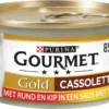 Gourmet Gold Cassolettes - Kattenvoer Natvoer - Rund En Kip In Een Saus Van Tomaat - 24 X 85 Gr