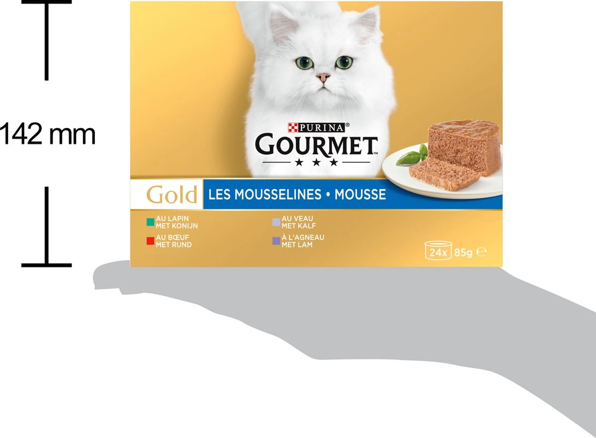 Gourmet Gold Mousse - Kattenvoer Natvoer - Met Konijn, Rund, Kalf, Lam - 96 X 85 Gr 5 Gourmet Gold Mousse - Kattenvoer Natvoer - Met Konijn, Rund, Kalf, Lam - 96 X 85 Gr - Image 5