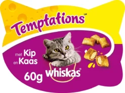 Whiskas Temptations Kattensnacks - Kip En Kaas - 8 X 60 Gr