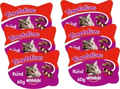 Whiskas Temptations 60 G - Kattensnack - 6 X Rund&Vlees -Merkloos Verkoop 1200x894 1
