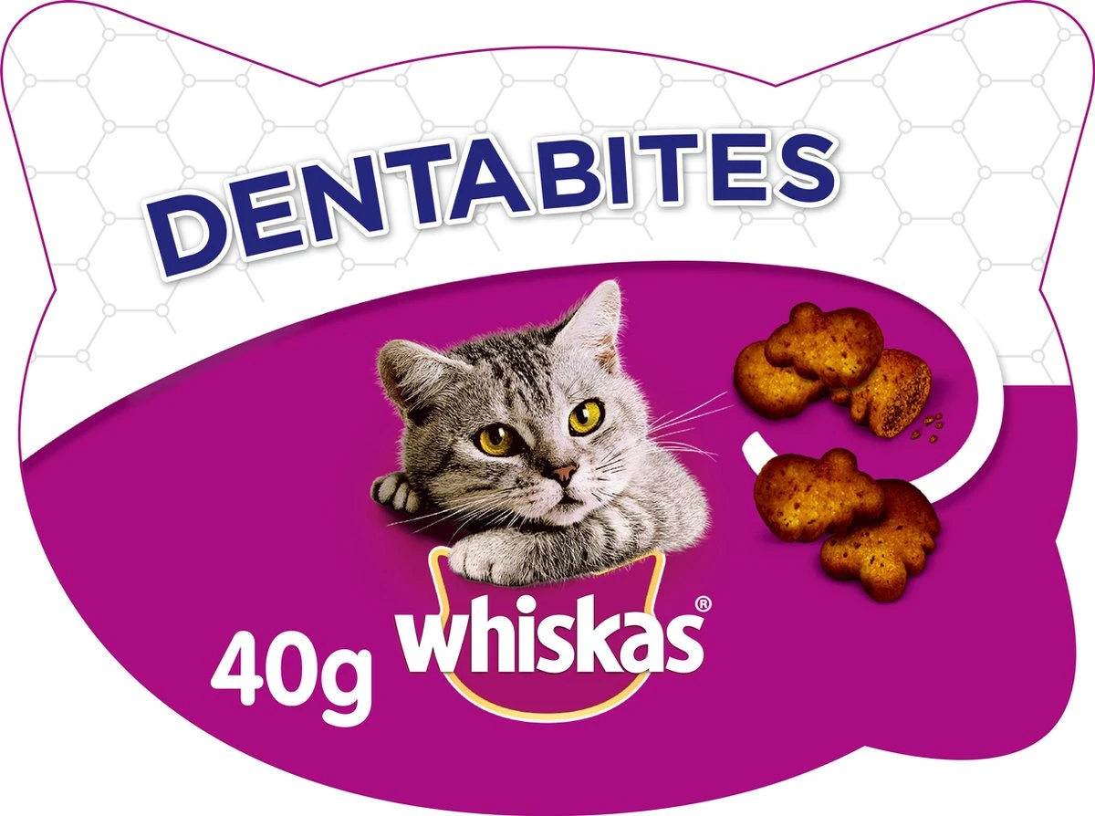 Whiskas Dentabites Kattensnoepjes - Kip - 8 X 40g 1 Whiskas Dentabites Kattensnoepjes - Kip - 8 X 40g