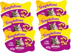 Whiskas Temptations 60 G - Kattensnack - 6 X Kip&Kaas