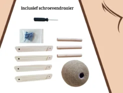 Janse Katten Krab Bal - Katten Speelgoed - Krabmeubel - Kattenkrabpaal - Krabplank - Krabbal - Kattenspeeltje - Krabbol - Inclusief Kattenkruid -Merkloos Verkoop 1200x903 1