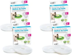 Catit Filters Triple Action 2 Pack - Kattendrinkbak - 4 X 4x14.5x17.5 Cm Wit