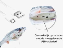 Merkloos Elektrisch Kattenspeeltje - Elektrische Vis - Kattenspeelgoed - Elektrisch Visspeeltje - Bewegende Vis - Automatisch Kattenspeeltje - Interactieve Speeltjes - Poes - Cat Toy - Fish Toy - USB Oplaadbaar - 30cm