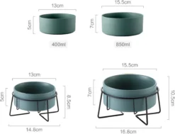 GIZMO 2x Voerbak Kat - 400 Ml - Groen - Keramische Drink- & Voerbakken Met Standaard - 13 Cm - 2 Stuks -Merkloos Verkoop 1200x917 3