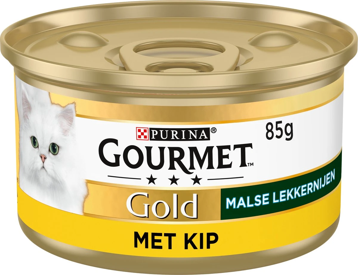 Gourmet Gold Malse Lekkernijen – Kattenvoer Natvoer – Met Kip – 24 X 85 Gr 1 Gourmet Gold Malse Lekkernijen – Kattenvoer Natvoer – Met Kip – 24 X 85 Gr