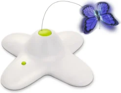 All For Paws - Interactive Flutterbug – Wit/Blauw - 1 Stuk